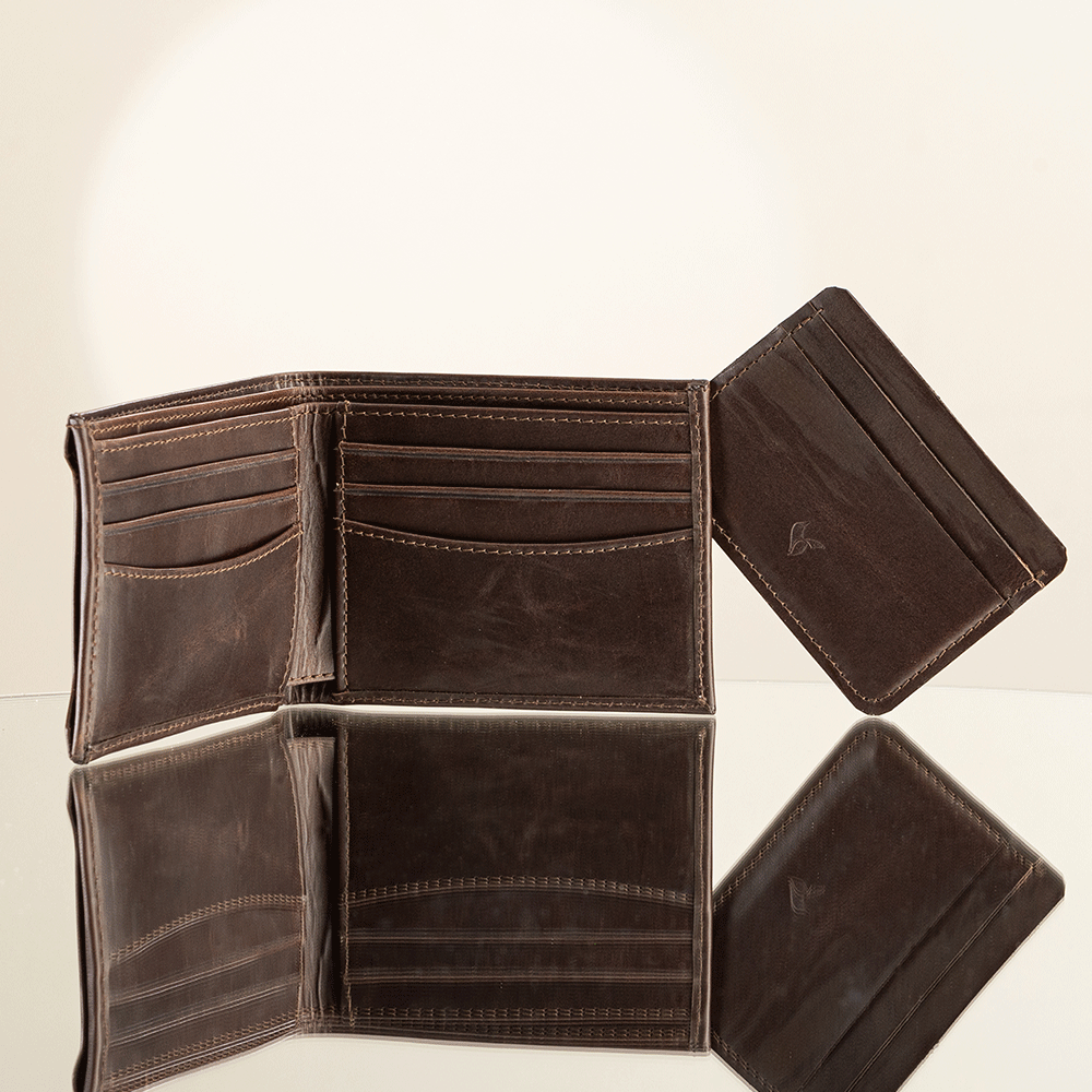 Billetera Hombre Clasica con Portadocumentos Café 2502106-2